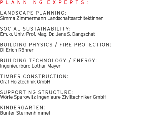 P L A N N I N G E X P E R T S : LANDSCAPE PLANNING:  Simma Zimmermann Landschaftsarchitektinnen SOCIAL SUSTAINABILITY   